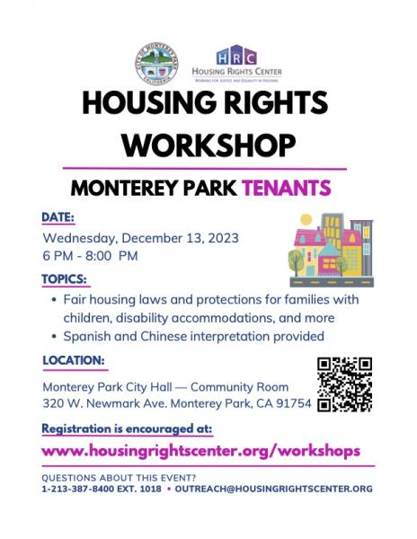 Monterey Park Tenants Fair Housing Workshop Chirp LA